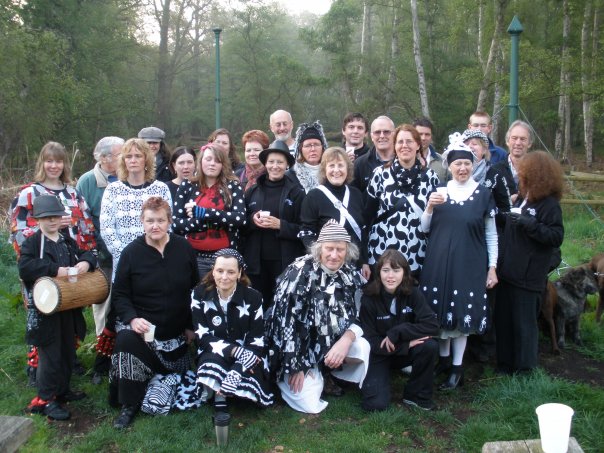 <p>May 1st, 2009: group photo of those present at Holme Fen, after the sun had risen. Note the famoust Holme Fen posts in the background.</p>