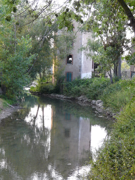 <p>A view of the mill and river from the back.</p>
