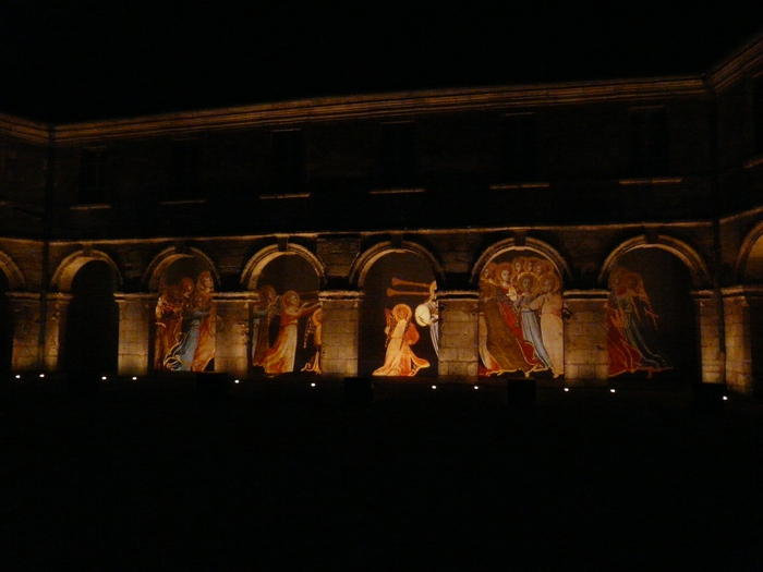 <p>Part of the night show. The pictures are moving projections.</p>