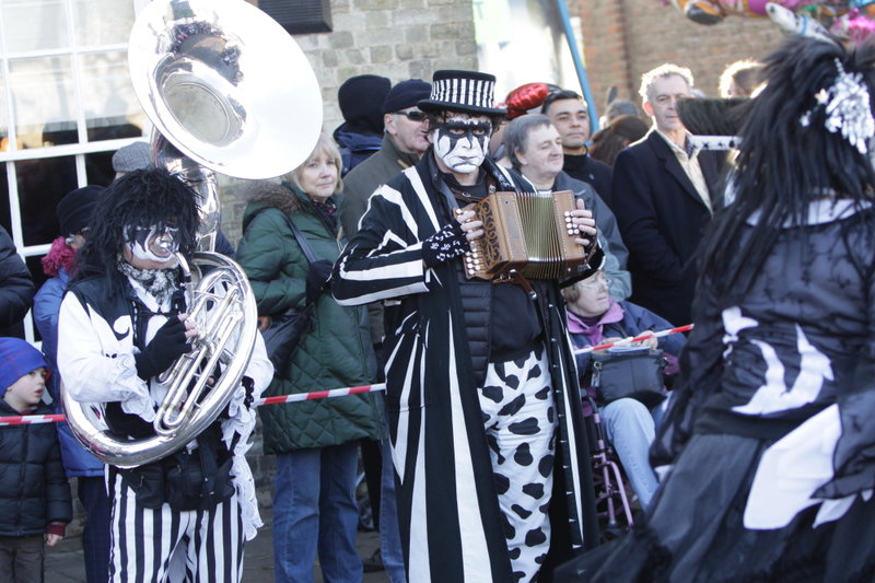 <p>Whittlesea Straw Bear 2012 in the Market Place
Band - Dave and Anahata<br>
<i>Photo by David Muscroft</i></p>