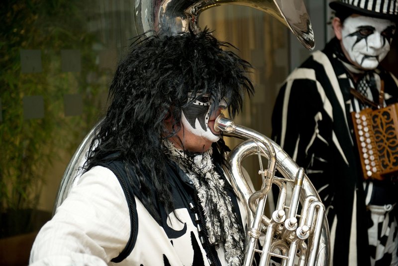 <p>Dave the Sousaphone, back after a long absence (other than Straw Bear Day) and newly married for less than a month.</p>
